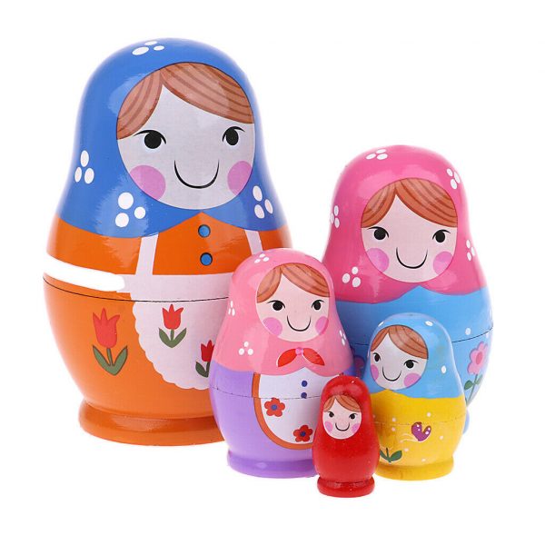 wholesales new custom Russian doll matryoshka Promotion gif toy Traditional Hand Painted wooden Russian nesting doll