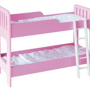 Hot Sale Handmade Wooden Doll Furniture Bunk Bed For Twin Fits 18 Inch Toy With Ladder