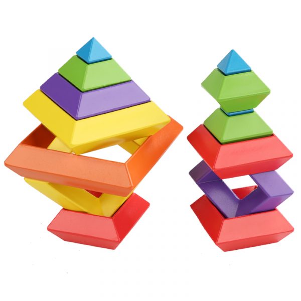 New Design Pyramid Building Blocks Creative Tower Cube Children Educational Toy For Kids