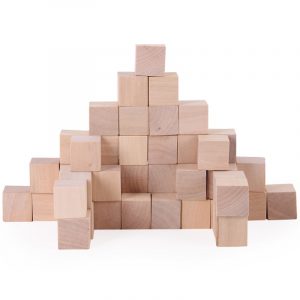 PLAYTIVE OEM Wholesale Custom Colorful Blocks Developming Kids Imagination Educational Toys Wooden Cube Building Toys 2.5 cm