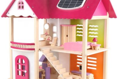 Wooden Houses Pretend Toy Wooden Doll House/ Kids Wooden Doll Villa with Doll Room Furniture dollhouse