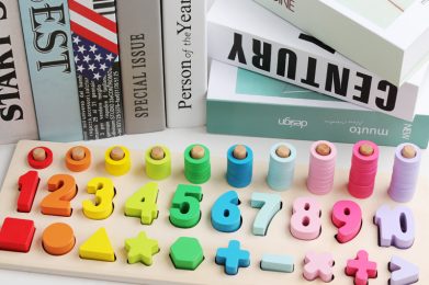 Digital Building Block Set Column Educational Fishing Toys Game Kids Digital Wooden Educational Toy Set
