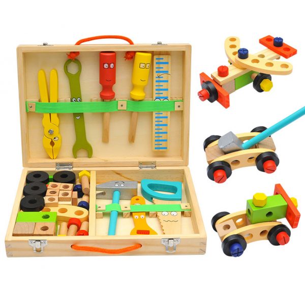 High Quality Children's wooden toolbox Toys Hot Selling Boys Girls Kids Educational wooden Toys