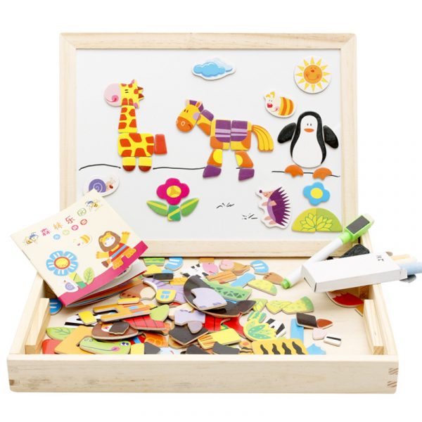 Kids Wooden Educational Toys Montessori Toys for Child Magnetic drawing board and the board