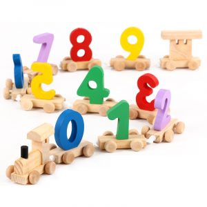 Trendy Diy Assembled Car Number Digital Train Montessori Wooden Educational Toys For Kids