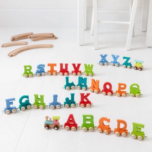 Wholesale Wooden Letter Stitching Small Train Toddler Baby Hands-on Early Education Educational Children's Building Blocks Toys