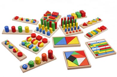 High quality 14 PCS baby teach aid combination wooden montessori toys for 3+ ages