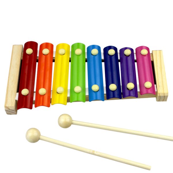 Mini Wooden Rainbow Xylophone Toys Hot Selling Kids Hand Knocking Musical Instrument Educational Toys