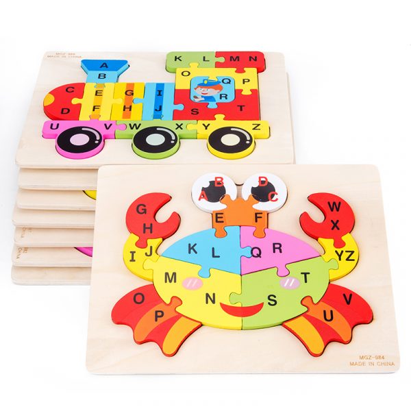 Wholesale New Designs Wooden 3d Animal Puzzles Montessori Game Children Wood Jigsaw Puzzle Educational Toys