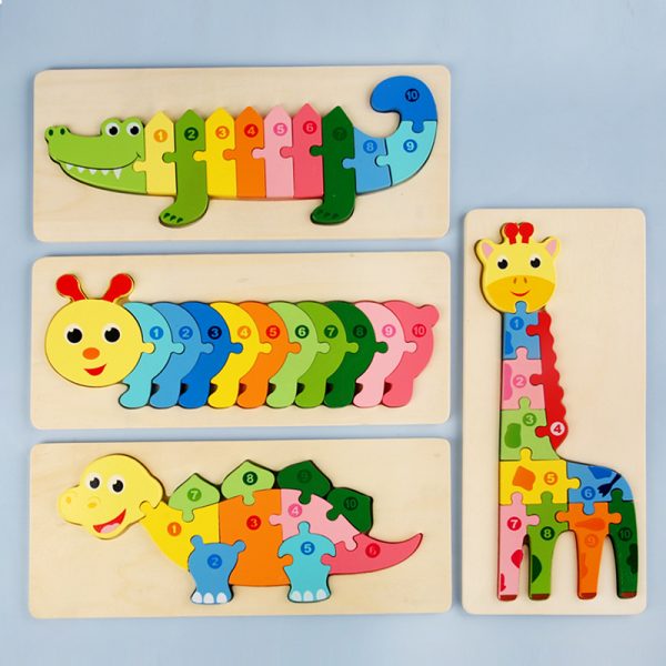 new dinosaur wooden puzzle children animal wooden puzzle large buckle puzzle