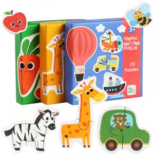 Factory Directly Selling Wooden Animals Fruits Jigsaw Puzzle Toys High Quality Children Preschool Educational Toys