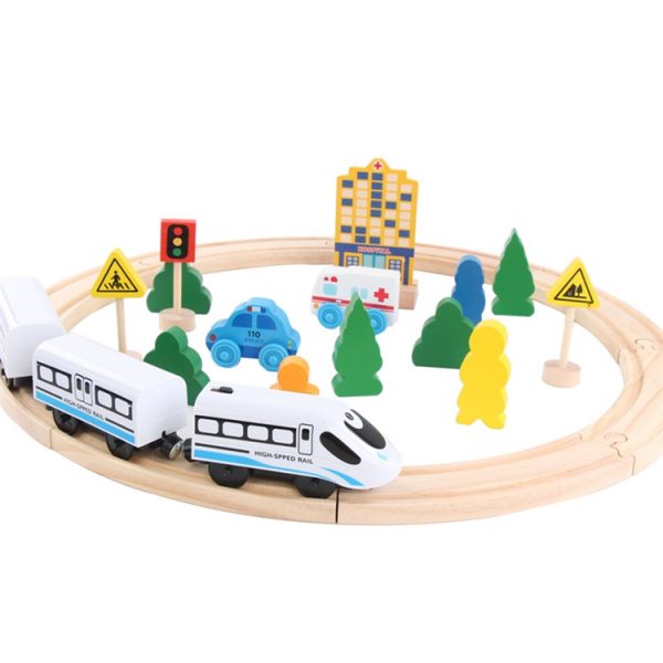 New Design Children Hand-on Training Wooden Train Track Set Toys Hot Selling Boys Girls Self Assemble Developing Toys