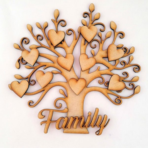 Wooden MDF Tree Shape Craft Decoupage Family Tree Wedding Christmas Decor