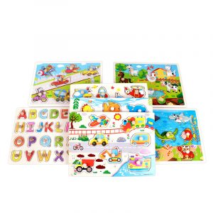 Macaron wooden letter puzzle learning toys number jigsaw puzzle for baby