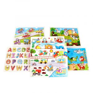 Macaron wooden letter puzzle learning toys number jigsaw puzzle for baby