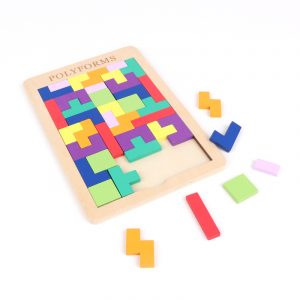 Item : MT7841 Size: 217*145*8mm Desc.: Wooden Russian blocks puzzle Wooden jigsaw puzzle Brain Teasers Toy Packing: shrink wrap with a color card Qty / Ctn: 96pcs/carton GW: 12.8kgs/carton NW : 11.8 KGS/carton MOQ: 2000PCS