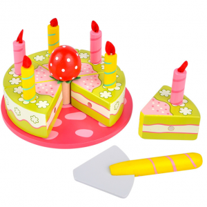 Hot sale new style role playing wooden birthday cake cut toys wooden toys cake cutting set wooden magnetic cake cutting toys