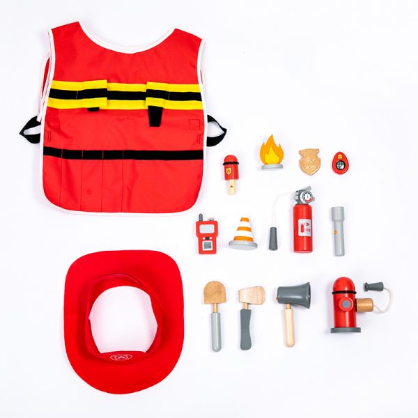 Kids Firefighter Role Play Toys Fireman Kids Customs Fireman Theme Wooden Play Set Wooden Toy Set