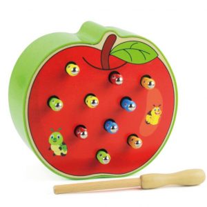 Popular Magnetic Wooden Toys Early Learning Catching a Worm Game for Children