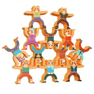 Funny Toys Heat Transfer Pattern Magnetic Wooden Balancing Block Stacking Games For Kids