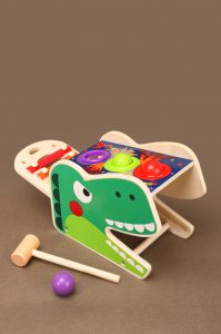 Wooden Educational Toys For Kids Tyrannosaurus Rex Percussion Table Multi-functional Piano Knocking Toys