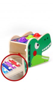 Wooden Educational Toys For Kids Tyrannosaurus Rex Percussion Table Multi-functional Piano Knocking Toys