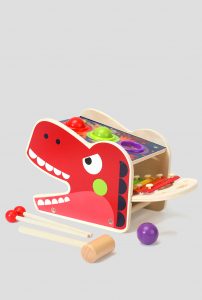 Wooden Educational Toys For Kids Tyrannosaurus Rex Percussion Table Multi-functional Piano Knocking Toys