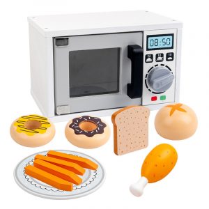 Kids Cooking Pretend Toddler toy pretend play set wooden Microwave oven kitchen set