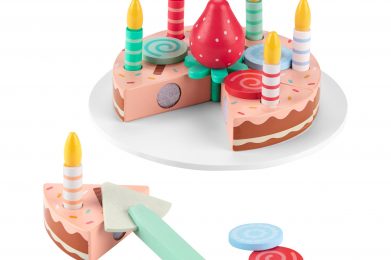 Hot selling MDF wooden toy for kids market stall play cutting board set kitchen Birthday Cake