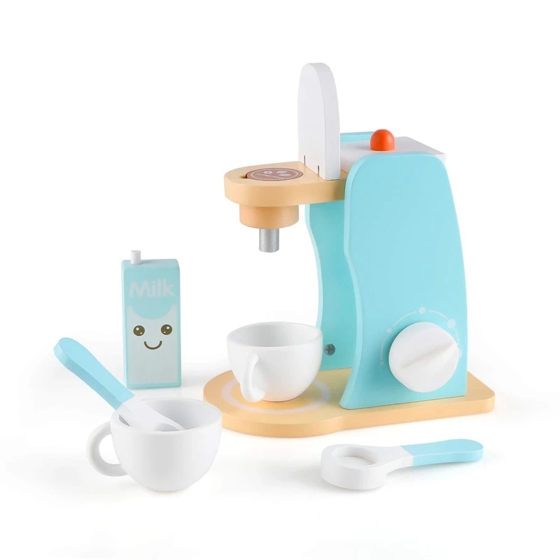 Toy for Kids Kitchen play Set Toy Pretend Play Wooden Coffee machine Maker