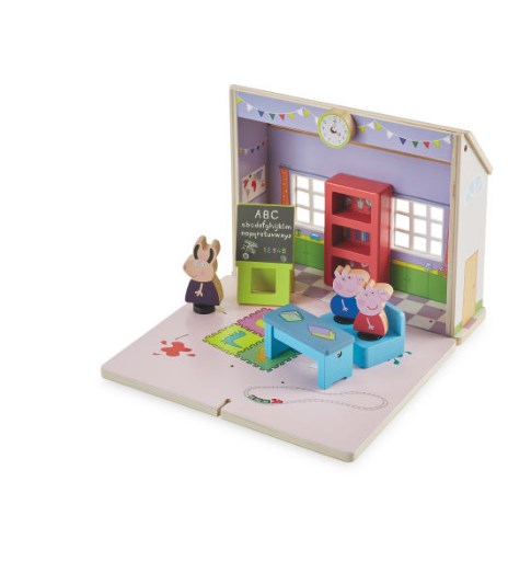 Little Town ALDI WOODEN TOYS Wooden Peppa Pig Schoolhouse