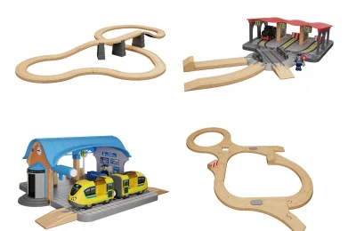 Playtive wooden train extension set